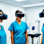 VR Training Simulation**

"A group of medical professionals wearing VR headsets in a modern training center, fully clothed in scrubs, participating in a realistic surgical simulation, appropriate content, safe for work, perfect anatomy, natural proportions, professional lighting, demonstrating the use of VR for medical training and skill enhancement in Brazil, modest attire, family-friendly."

**