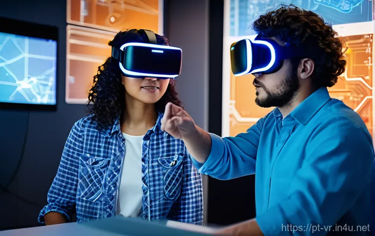 가상현실 기업 사례 - **Prompt 1: The Genesis of Immersion - Early VR Pioneers**
    "A vibrant, cinematic photo of a dive...