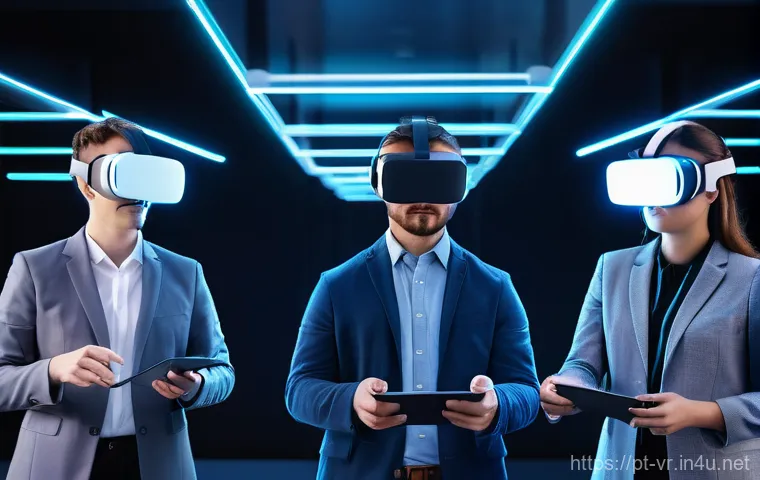 가상현실 기업 사례 - **Prompt 1: The Genesis of Immersion - Early VR Pioneers**
    "A vibrant, cinematic photo of a dive...