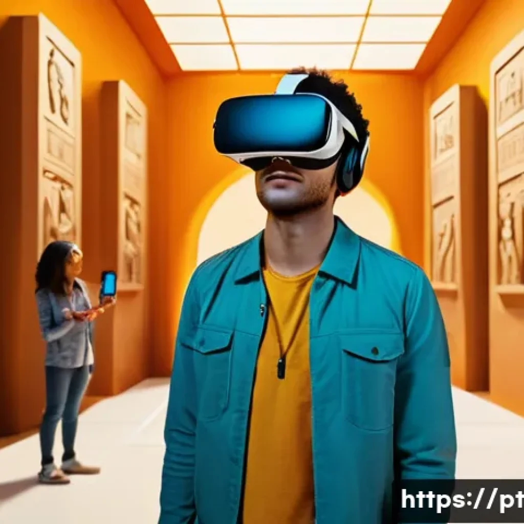 VR 콘텐츠 제작 툴 - A vibrant and futuristic virtual reality classroom scene in Brazil, featuring diverse students weari...